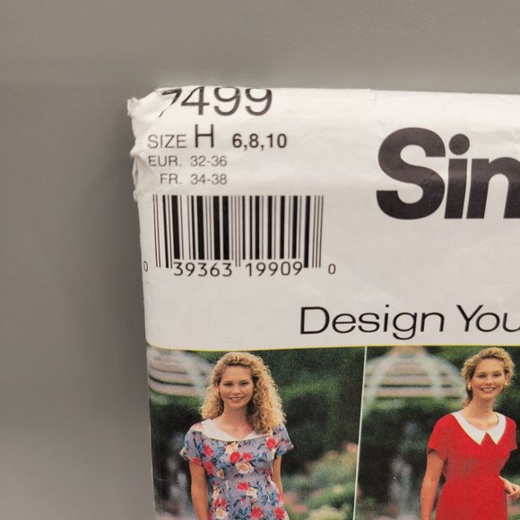Simplicity Womens Pullover Dress Pattern 7499 Size 6 8 10 UNCUT - Picture 2 of 3